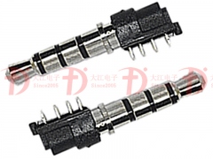  PCB插頭3.5四極4.5盤24.5L鍍鎳黑膠環保