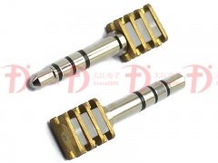 PCB插頭3.5mm四級4P組裝式鍍鎳黑膠插頭環保